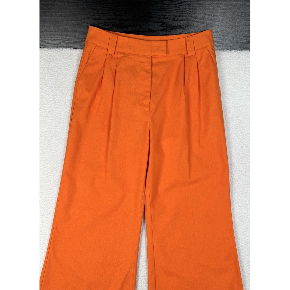 Commense Pleated Wide Leg Flare Linen Cotton Pants Orange - XL - 32x29 - Read - Picture 3 of 15